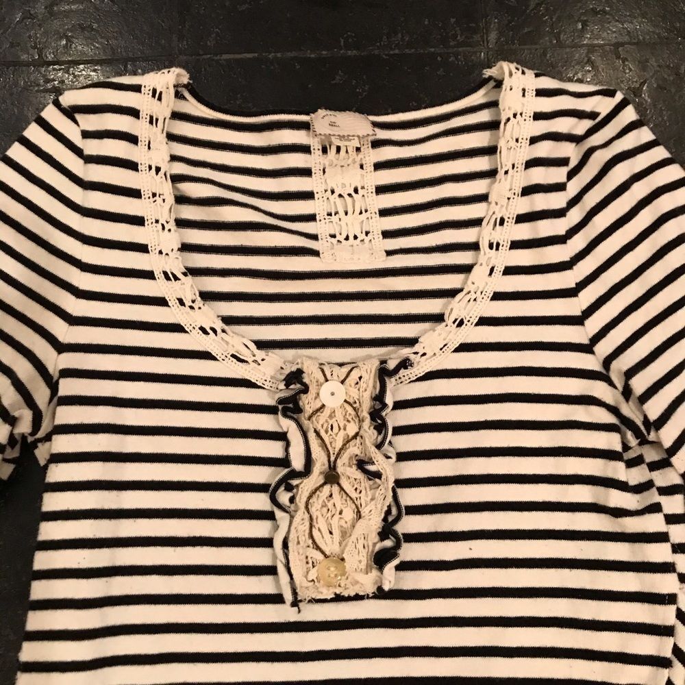 Anthro Postmark Navy Striped Rules & Ruffles - image 5